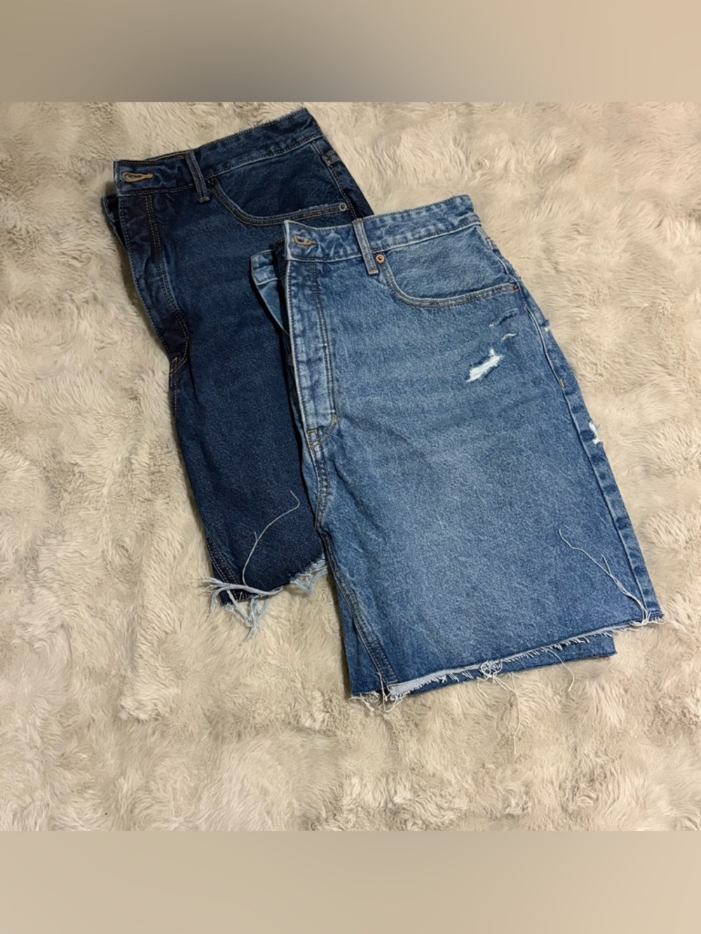Old Navy Dark Blue Denim Mini Skirt & Old Navy Faded Blue Denim Mini Skirt (2)